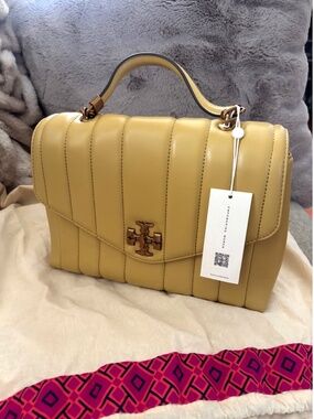 Tory Burch Kira Top Handle Satchel – Beeswax Yellow – NWT